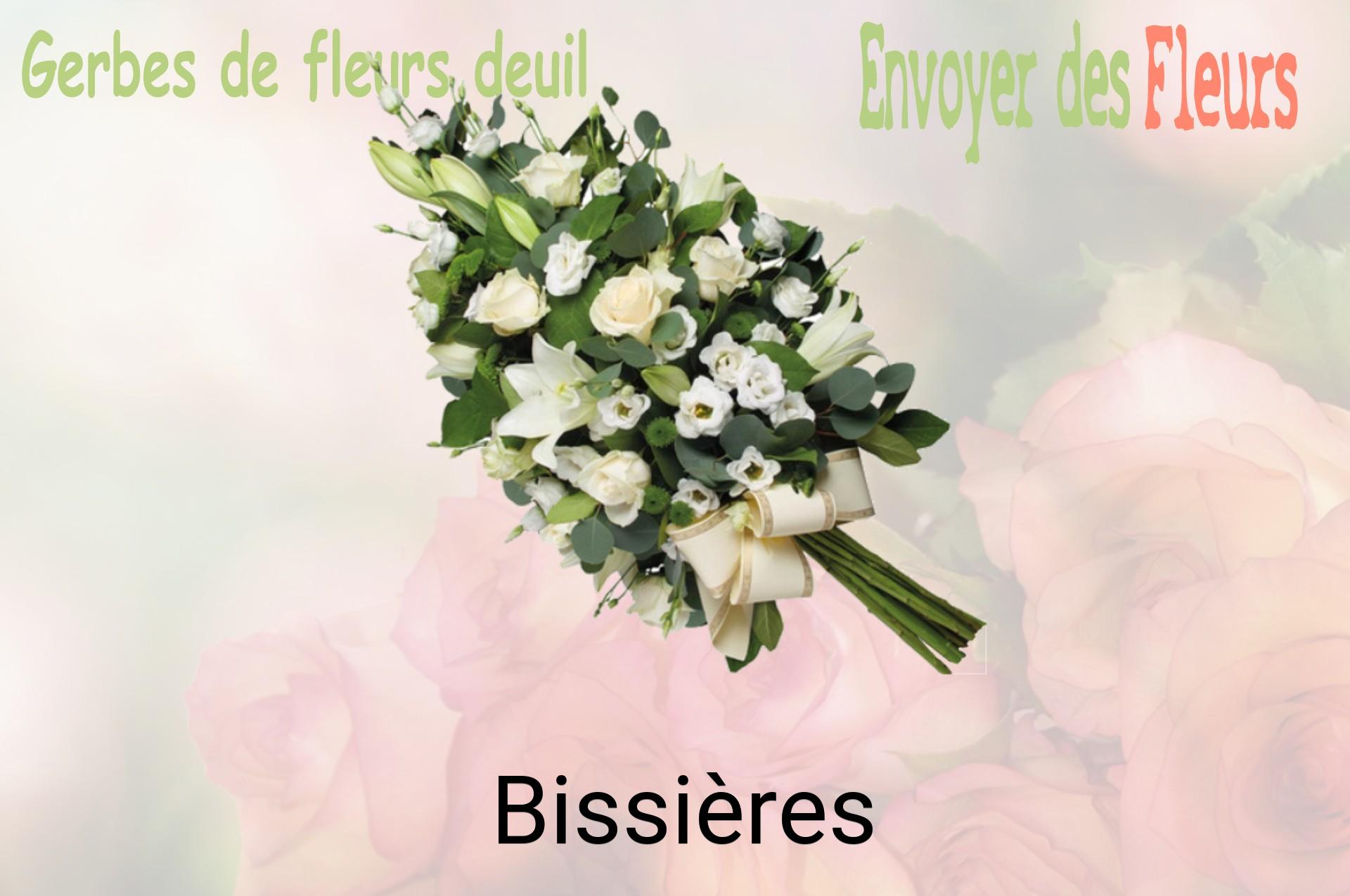 Gerbe de fleurs de deuil livrée à Bissières